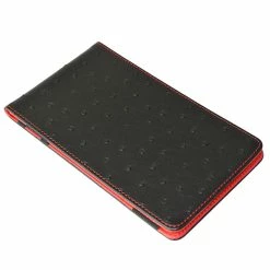 On Par Scorecard Holder Ostrich Print Black/Red