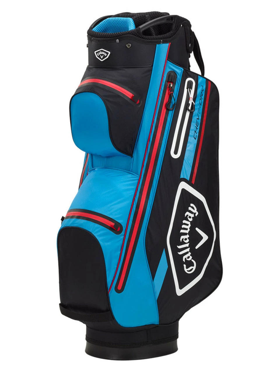 Callaway Chev Dry 14 Cart Bag - Black/Cyan/Red