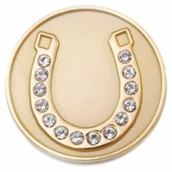 Navika Swarovski Crystal Horseshoe Gold Marker