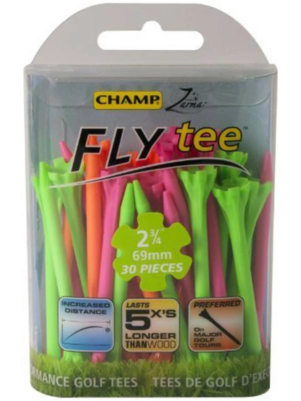 CHAMP Neon Fly Tees 30 Pack 2.75 Inch Mixed