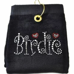 Navika Bling Birdie Golf Towel Black