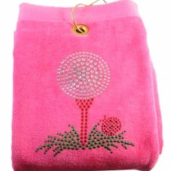 Navika Bling Golf Tee Towel Pink